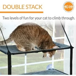 K&H Pet Products EZ Mount Double Stack Kitty Sill Cat Window Perch -Pet Cat Supplies Store 100553 PT2. AC SS1800 V1630738292