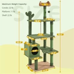 Yaheetech Cactus 70.5-in Cat Tree -Pet Cat Supplies Store 1032974 PT2. AC SS1800 V1702673988
