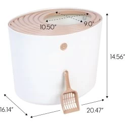 IRIS USA Round Top Entry Cat Litter Box & Scoop -Pet Cat Supplies Store 130345 PT1. AC SS1800 V1680881168