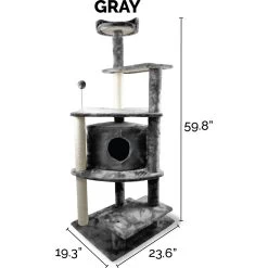 Tiger Tough Platform House Playground 59.8-in Faux Fur Cat Tree & Condo -Pet Cat Supplies Store 140766 PT1. AC SS1800 V1618276909