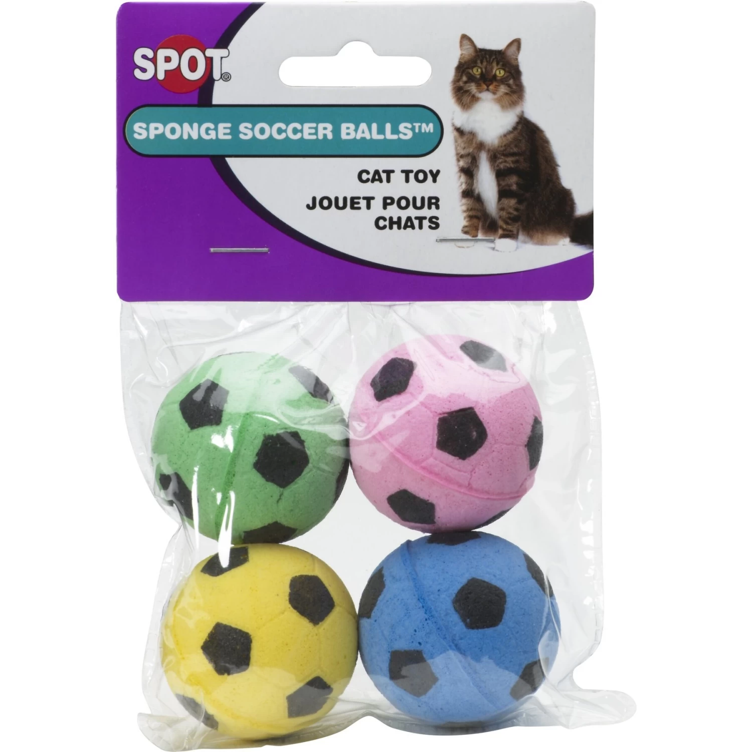 Ethical Pet Sponge Soccer Ball Cat Toy, 4-pack 6 Ethical Pet Sponge Soccer Ball Cat Toy, 4-pack - Image 4
