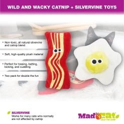 Mad Cat Brunch Buddies Bacon N' Eggs Catnip & Silvervine Cat Toy 10 Mad Cat Brunch Buddies Bacon N' Eggs Catnip & Silvervine Cat Toy -Pet Cat Supplies Store 157306 PT5. AC SS1800 V1546534325