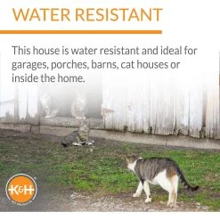 K&H Pet Products Birchwood Manor Wooden Outdoor Heated Cat House, Natural Wood -Pet Cat Supplies Store 164062 PT4. AC SS1800 V1692208846