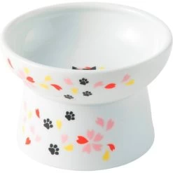 Necoichi Raised Cat Food Bowl, Sakura