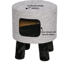 MidWest 1-Story Feline Nuvo Stella Cat Condo, Silver -Pet Cat Supplies Store 176500 PT2. AC SS1800 V1559591527