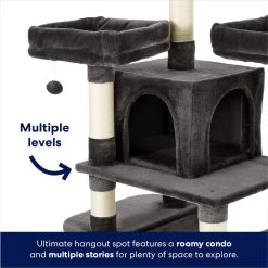Frisco 68-in Faux Fur Cat Tree & Condo -Pet Cat Supplies Store 180384 PT2. AC SS1800 V1669908585