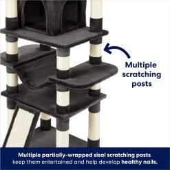 Frisco 68-in Faux Fur Cat Tree & Condo -Pet Cat Supplies Store 180384 PT4. AC SS1800 V1669908645