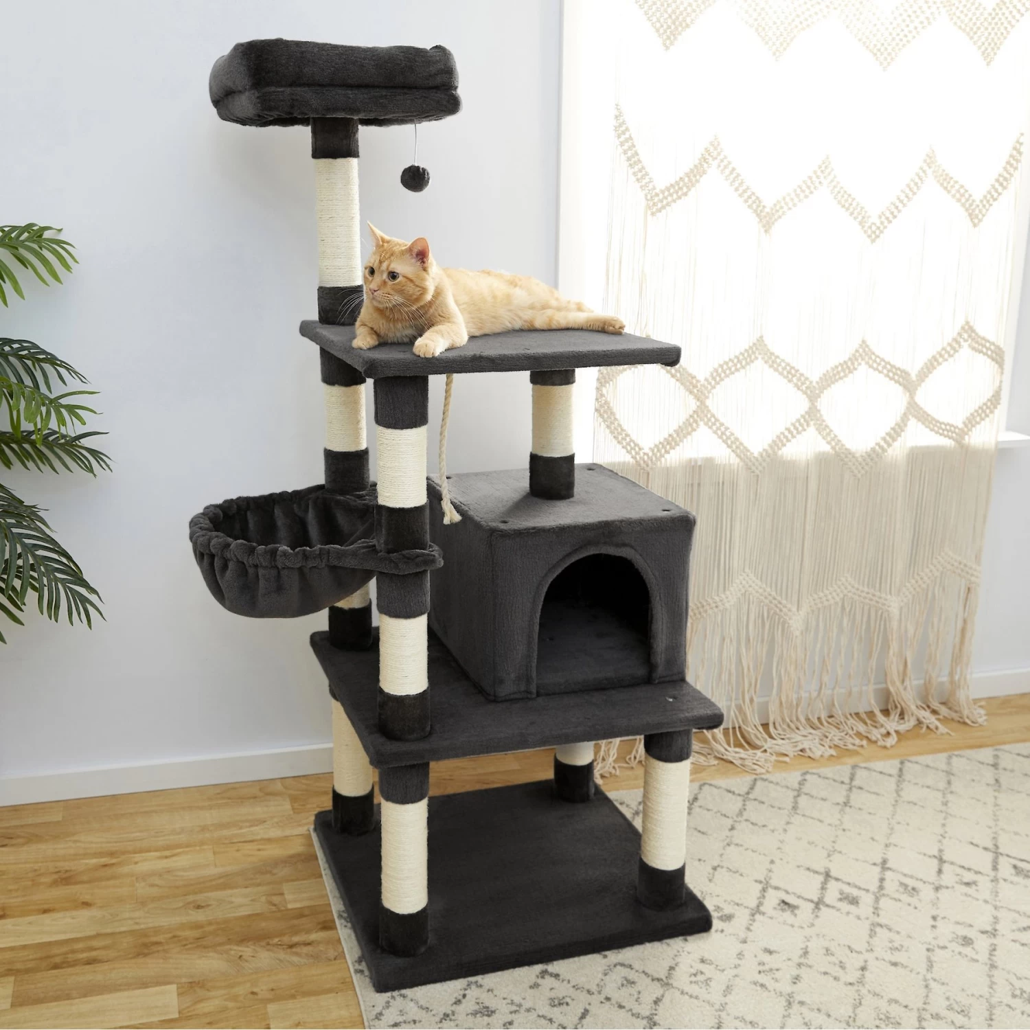 Frisco 59-in Faux Fur Cat Tree & Condo 3 Frisco 59-in Faux Fur Cat Tree & Condo