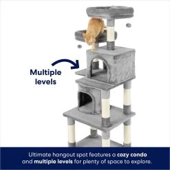 Frisco 61-in Faux Fur Cat Tree & Condo -Pet Cat Supplies Store 180395 PT3. AC SS1800 V1667227420