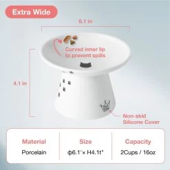 Necoichi Extra Wide Ceramic Elevated Cat Food Bowl, 2-cup 14 Necoichi Extra Wide Ceramic Elevated Cat Food Bowl, 2-cup -Pet Cat Supplies Store 183502 PT3. AC SS1800 V1698866521