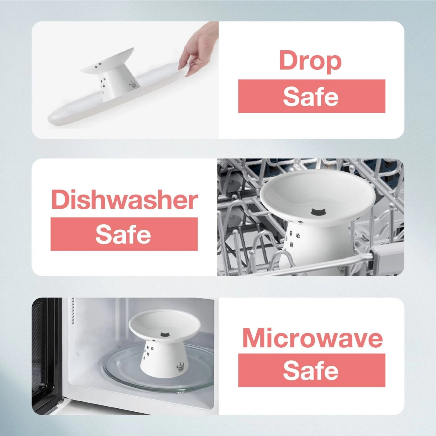 Necoichi Extra Wide Ceramic Elevated Cat Food Bowl, 2-cup 7 Necoichi Extra Wide Ceramic Elevated Cat Food Bowl, 2-cup - Image 5