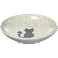 PetRageous Designs Fishbone Kitty Ceramic Cat Dish