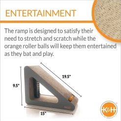 K&H Pet Products Creative Kitty Scratch, Ramp & Groom Cat Toy With Catnip -Pet Cat Supplies Store 199113 PT2. AC SS1800 V1622591843