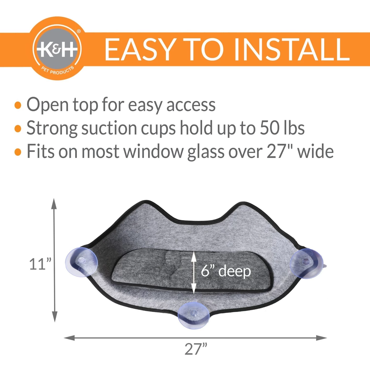 K&H Pet Products EZ Mount Cat Window Perch 4 K&H Pet Products EZ Mount Cat Window Perch - Image 2