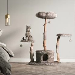 Mau Lifestyle Leone 50-in Modern Wooden Cat Tree & Condo