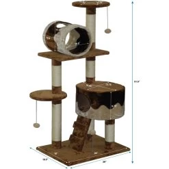 Go Pet Club 51.5-in Cat Tree Condo, Beige/ Brown -Pet Cat Supplies Store 217045 PT3. AC SS1800 V1671226284