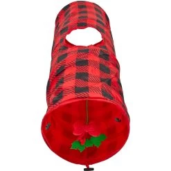 Frisco Holiday Buffalo Plaid Foldable Play Tunnel Cat Toy With Catnip -Pet Cat Supplies Store 228549 PT2. AC SS1800 V1632774784