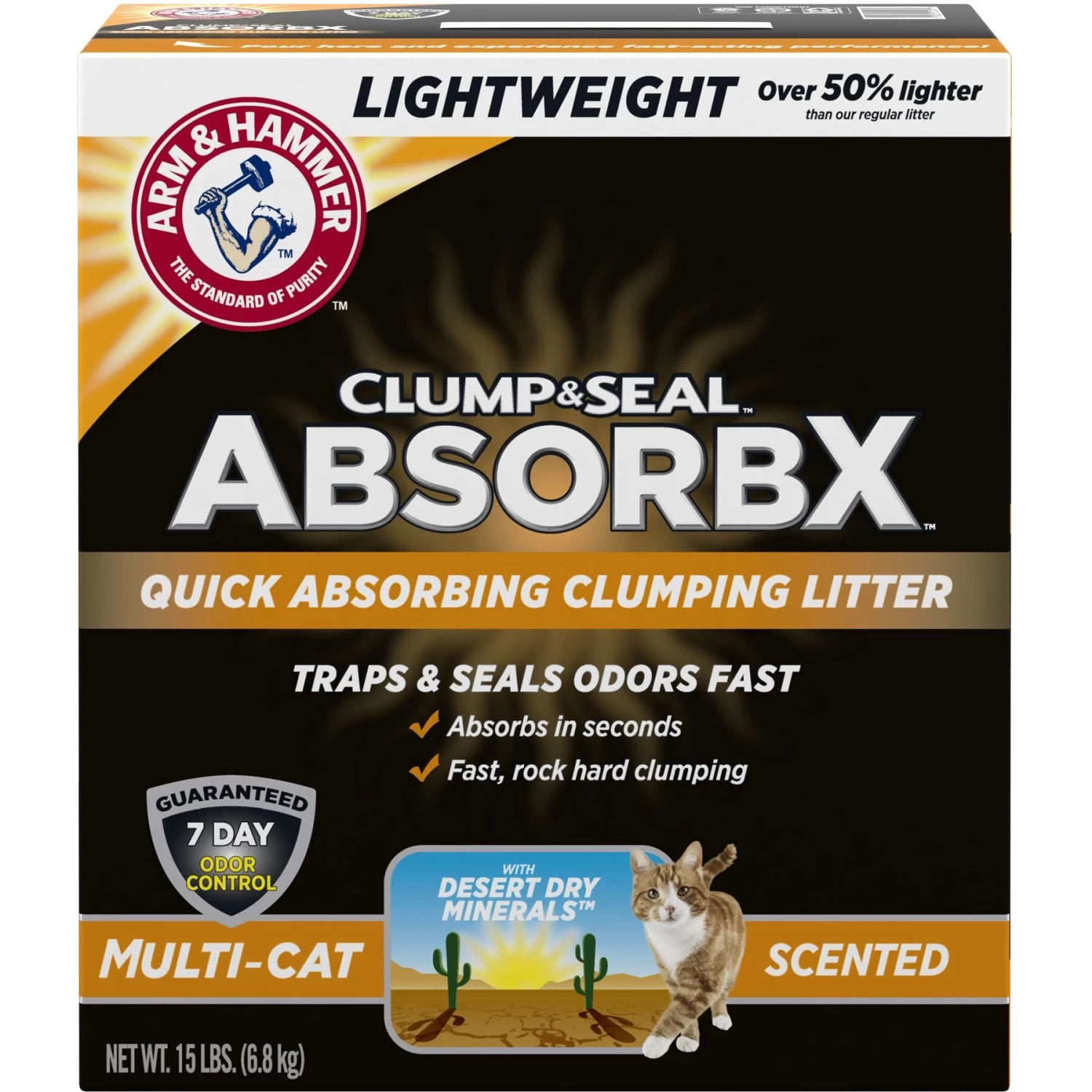 Arm & Hammer Litter Clump & Seal AbsorbX Absorbing Multi-Cat Cat Litter 3 Arm & Hammer Litter Clump & Seal AbsorbX Absorbing Multi-Cat Cat Litter