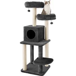 Frisco 55-in Faux Fur Cat Tree & Condo -Pet Cat Supplies Store 236542 PT2. AC SS1800 V1615987418