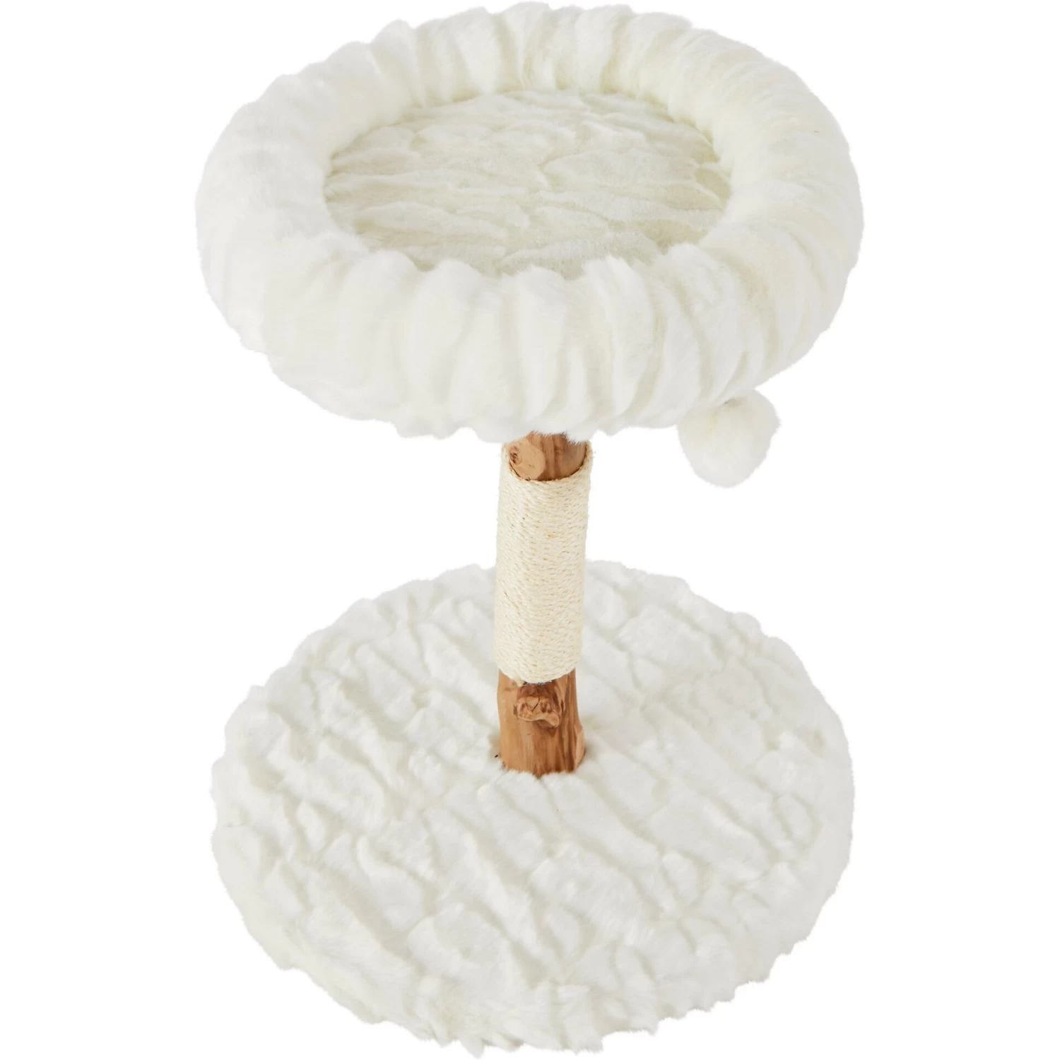 Frisco Natural Wood Modern Cat Tree With Toy, Ivory, Small 6 Frisco Natural Wood Modern Cat Tree With Toy, Ivory, Small - Image 4