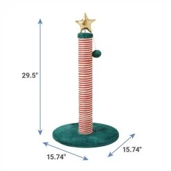 Frisco Holiday 29.5-in Candy Cane Sisal Cat Scratching Post With Toy -Pet Cat Supplies Store 236565 PT1. AC SS1800 V1602774370