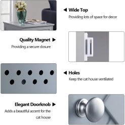 Unipaws Decorative Diamond-Design Cat Litter Box Enclosure -Pet Cat Supplies Store 241620 PT3. AC SS1800 V1701379453