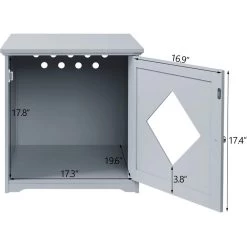 Unipaws Decorative Diamond-Design Cat Litter Box Enclosure -Pet Cat Supplies Store 241620 PT5. AC SS1800 V1701379453