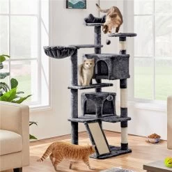Yaheetech 57-in Plush Cat Tree & Condo