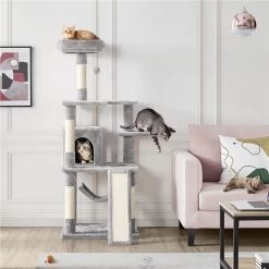 Pet Cat Supplies Store 2 Yaheetech 60.5-in Plush Cat Tree & Condo
