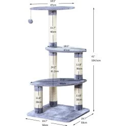 Two By Two The Cypress 41.7-in Plush Cat Tree, Grey 6 Two By Two The Cypress 41.7-in Plush Cat Tree, Grey -Pet Cat Supplies Store 251780 PT1. AC SS1800 V1600292777