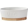 Frisco Oval Meow Non-skid Ceramic Cat Bowl With Wood Base -Pet Cat Supplies Store 256080 MAIN. AC SS1800 V1615300007
