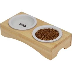 Frisco Double Elevated Cat Bowl With Wood Stand -Pet Cat Supplies Store 256082 PT3. AC SS1800 V1615312021