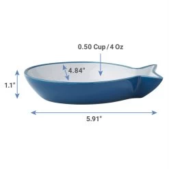 Frisco Fish Shaped Non-skid Ceramic Cat Dish -Pet Cat Supplies Store 256109 PT2. AC SS1800 V1616697170
