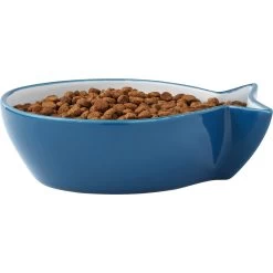 Frisco Fish Shaped Non-skid Ceramic Cat Bowl -Pet Cat Supplies Store 256111 PT3. AC SS1800 V1616522602