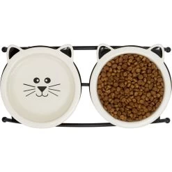 Frisco Cat Face Non-skid Elevated Double Ceramic Cat Bowl -Pet Cat Supplies Store 256113 PT5. AC SS1800 V1615311146
