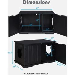 Sweet Barks Wooden Washroom Bench Cat Litter Box Enclosure -Pet Cat Supplies Store 258683 PT3. AC SS1800 V1603834294