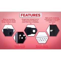 Sweet Barks Wooden Side Table Cat Litter Box Enclosure 13 Sweet Barks Wooden Side Table Cat Litter Box Enclosure -Pet Cat Supplies Store 258686 PT3. AC SS1800 V1603833104