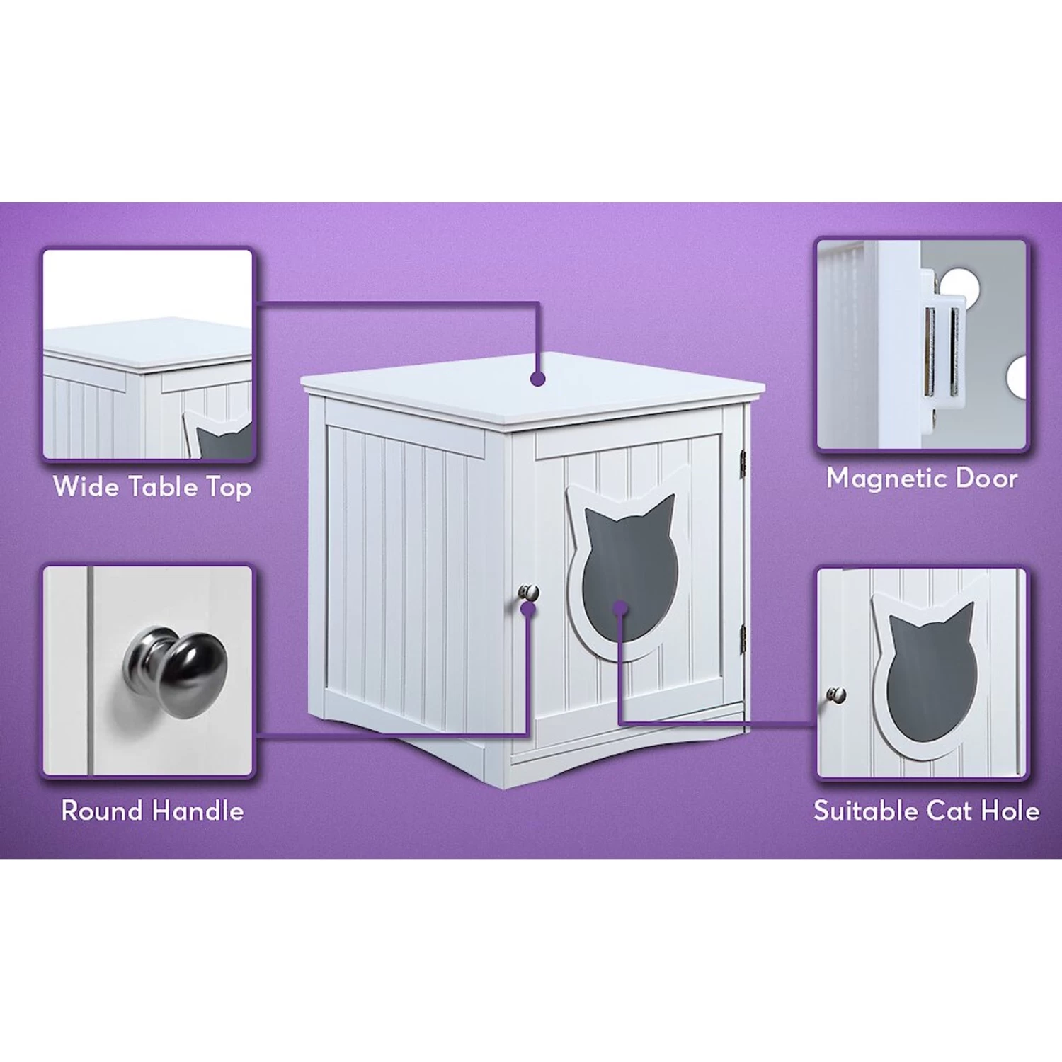 Sweet Barks Wooden Side Table Cat Litter Box Enclosure 7 Sweet Barks Wooden Side Table Cat Litter Box Enclosure - Image 5