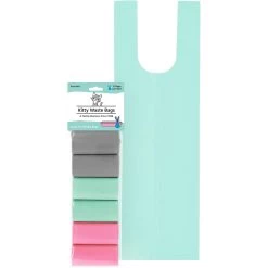 Doggie Walk Bags Sea Spray & Citrus Scented Tie Handle Cat Litter Bags, Multi Color, 72 Count