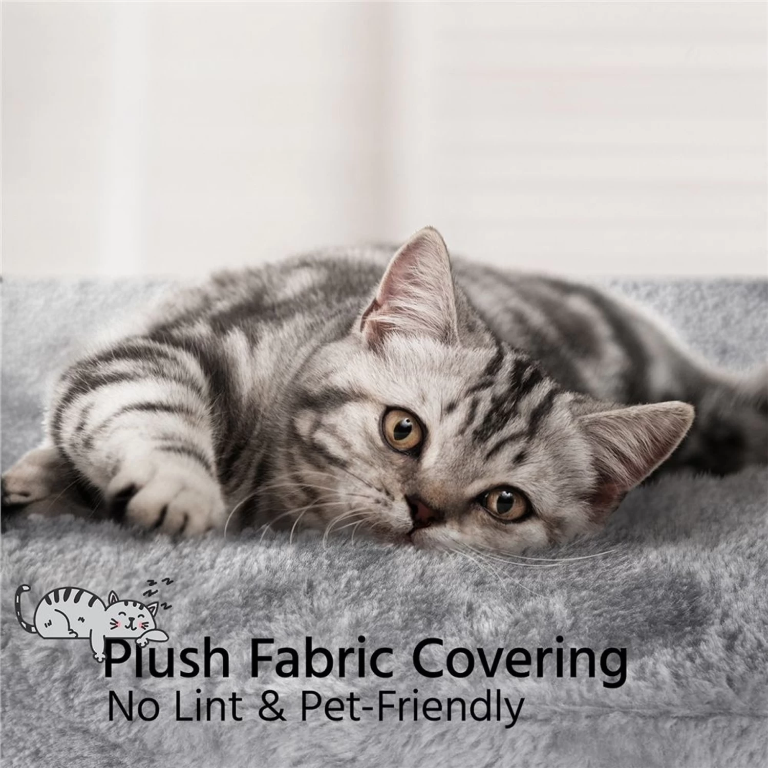 Yaheetech 58-in Plush Cat Tree & Condo, Light Gray 7 Yaheetech 58-in Plush Cat Tree & Condo, Light Gray - Image 5