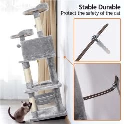 Yaheetech 58-in Plush Cat Tree & Condo, Light Gray 17 Yaheetech 58-in Plush Cat Tree & Condo, Light Gray -Pet Cat Supplies Store 266562 PT7. AC SS1800 V1669909135