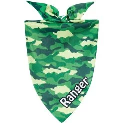Frisco Green Camo Personalized Dog & Cat Bandana