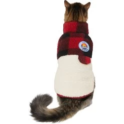 Frisco Mediumweight Red Plaid Insulated Dog & Cat Sherpa Coat -Pet Cat Supplies Store 268320 PT2. AC SS1800 V1628773353
