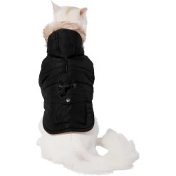 Frisco Mid-Heavyweight Cinching Insulated Dog & Cat Parka, Black/Red Plaid -Pet Cat Supplies Store 268382 PT2. AC SS1800 V1628797605