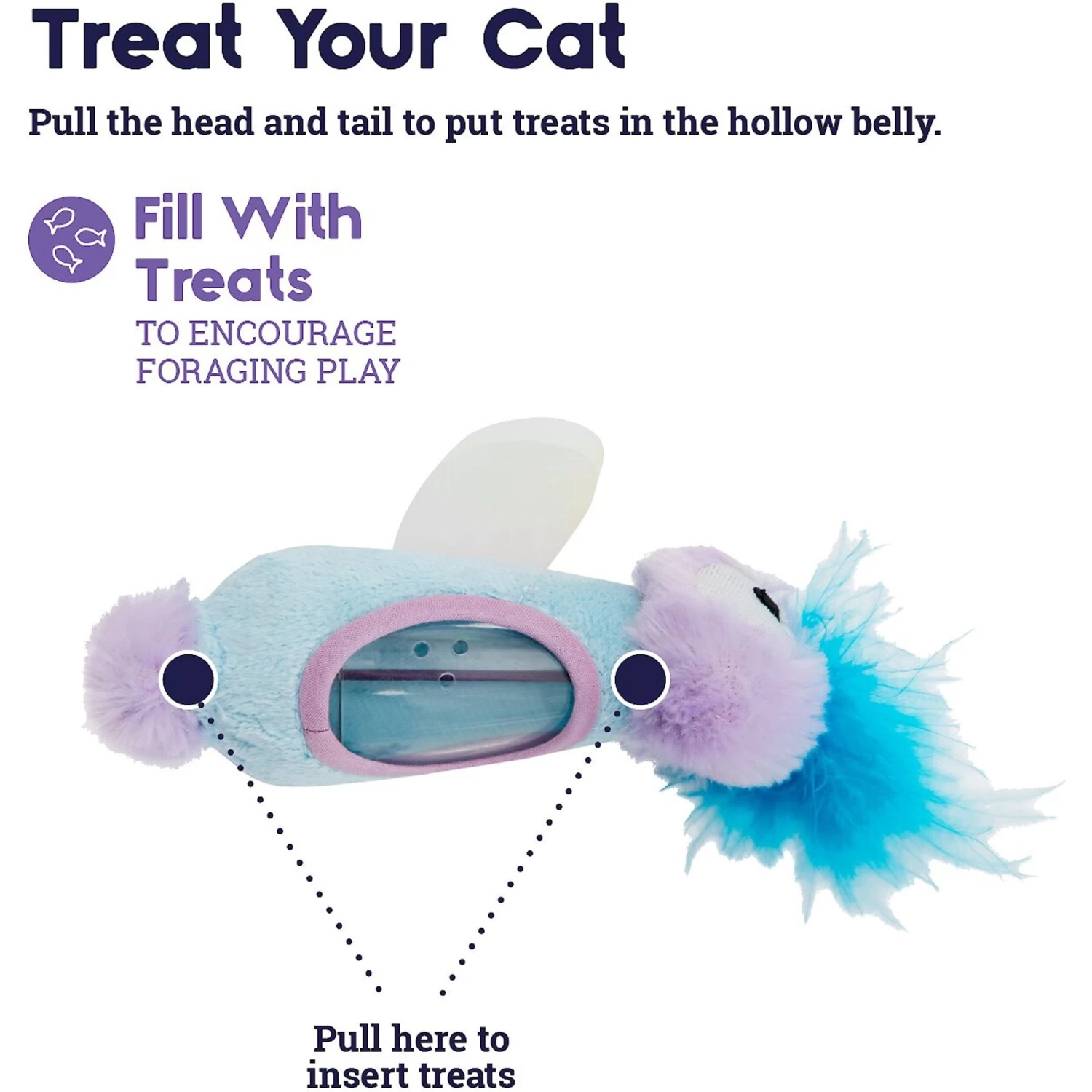 Catstages Swat N Treat Fairy Kicker Cat Toy With Catnip, Purple 4 Catstages Swat N Treat Fairy Kicker Cat Toy With Catnip, Purple - Image 2
