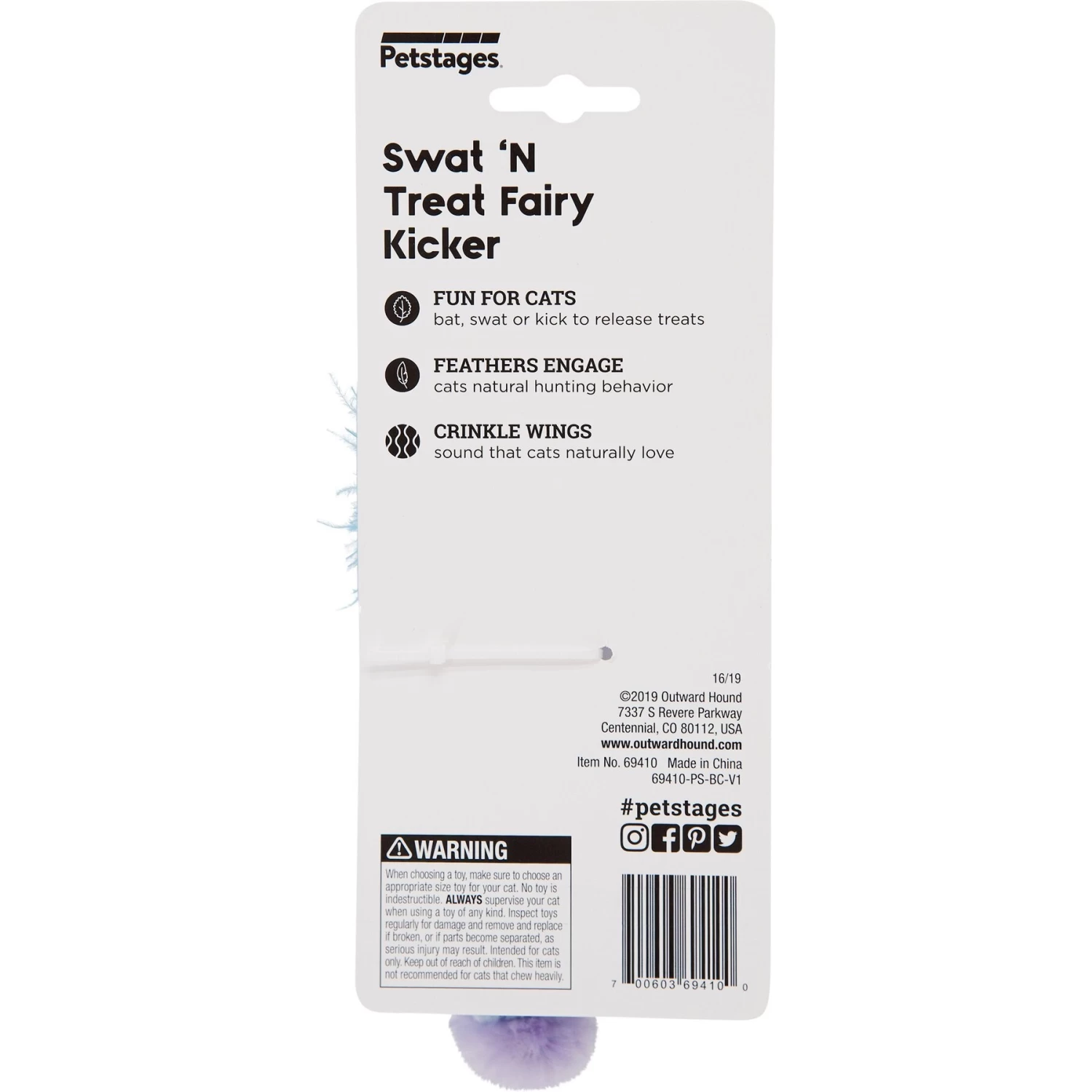 Catstages Swat N Treat Fairy Kicker Cat Toy With Catnip, Purple 9 Catstages Swat N Treat Fairy Kicker Cat Toy With Catnip, Purple - Image 7