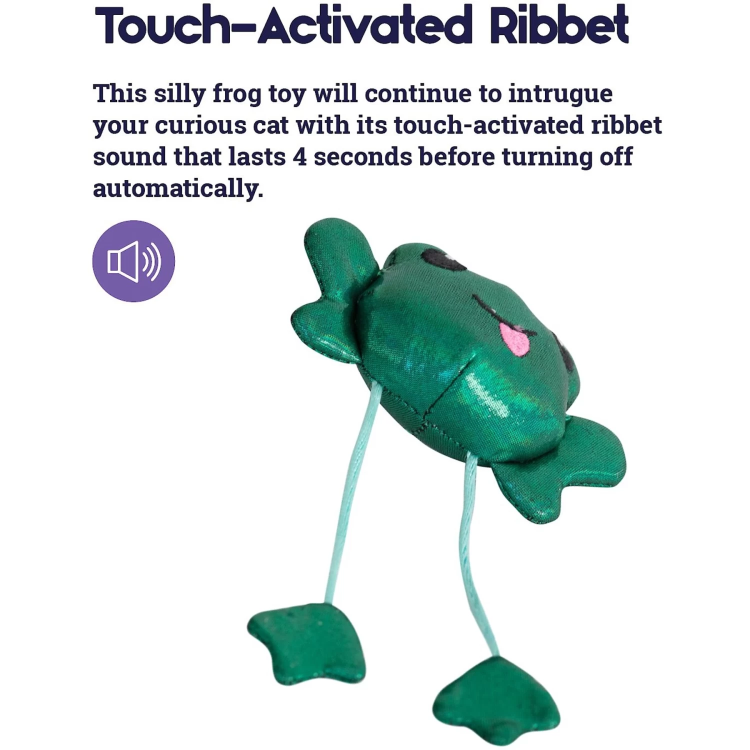 Catstages Toss 'N Dangle Frog Plush Cat Toy 6 Catstages Toss 'N Dangle Frog Plush Cat Toy - Image 4