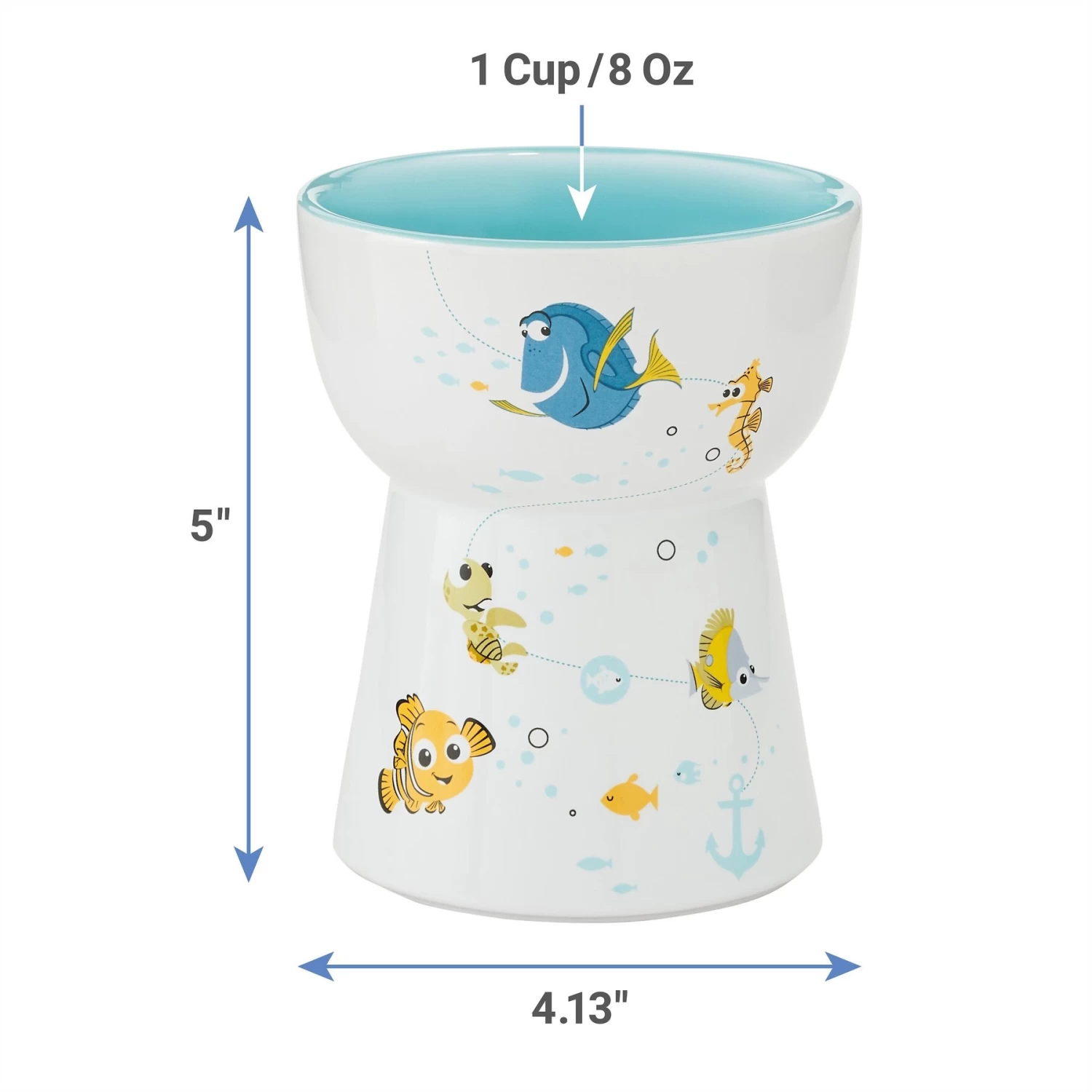Pixar Finding Nemo Tall Shape Non-Skid Elevated Ceramic Cat Bowl 4 Pixar Finding Nemo Tall Shape Non-Skid Elevated Ceramic Cat Bowl - Image 2