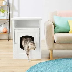 Frisco Decorative Side Table Cat Litter Box Cover & Frisco Open Top Cat Litter Box With Rim, Large -Pet Cat Supplies Store 297992 PT4. AC SS1800 V1621306337