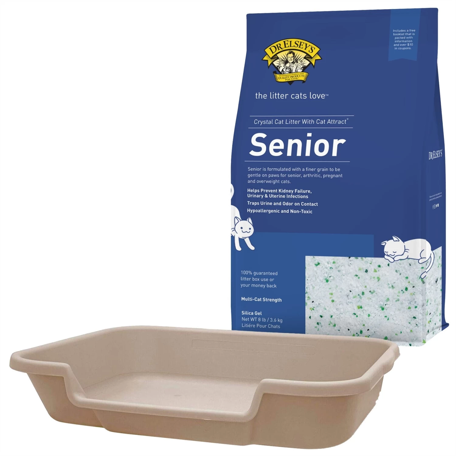 KittyGoHere Senior Cat Litter Box & Dr. Elsey's Senior Crystal Cat Litter 3 KittyGoHere Senior Cat Litter Box & Dr. Elsey's Senior Crystal Cat Litter